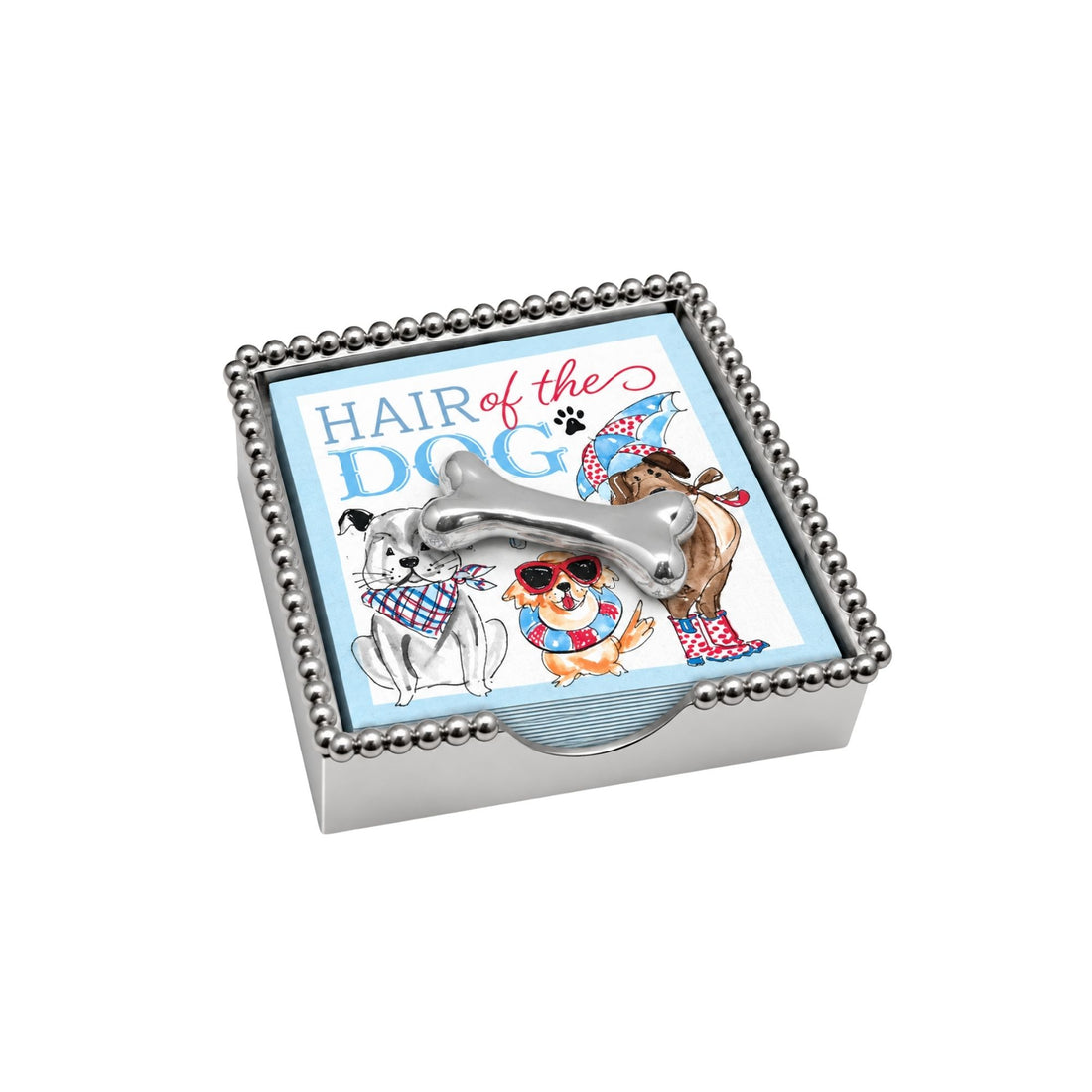 Boîte à serviettes en perles d'os de chien
