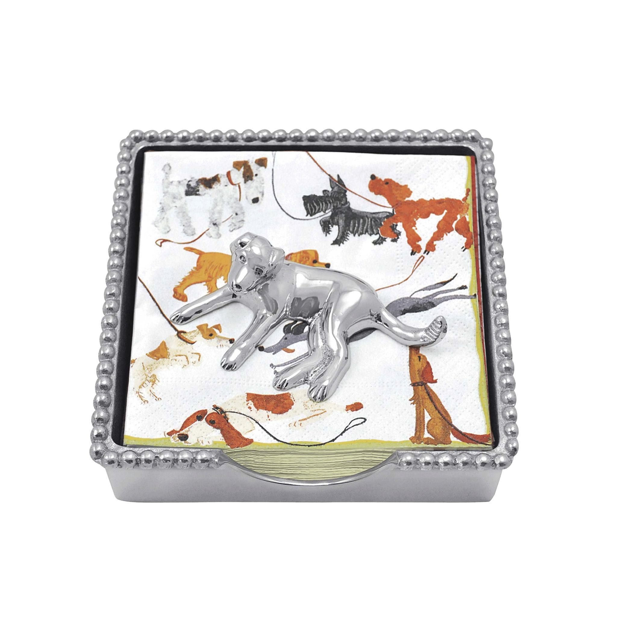 Labrador Beaded Napkin Box