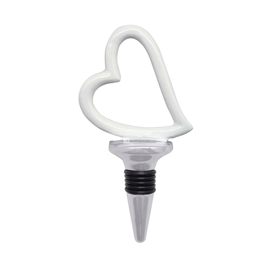 White Heart Bottle Stopper