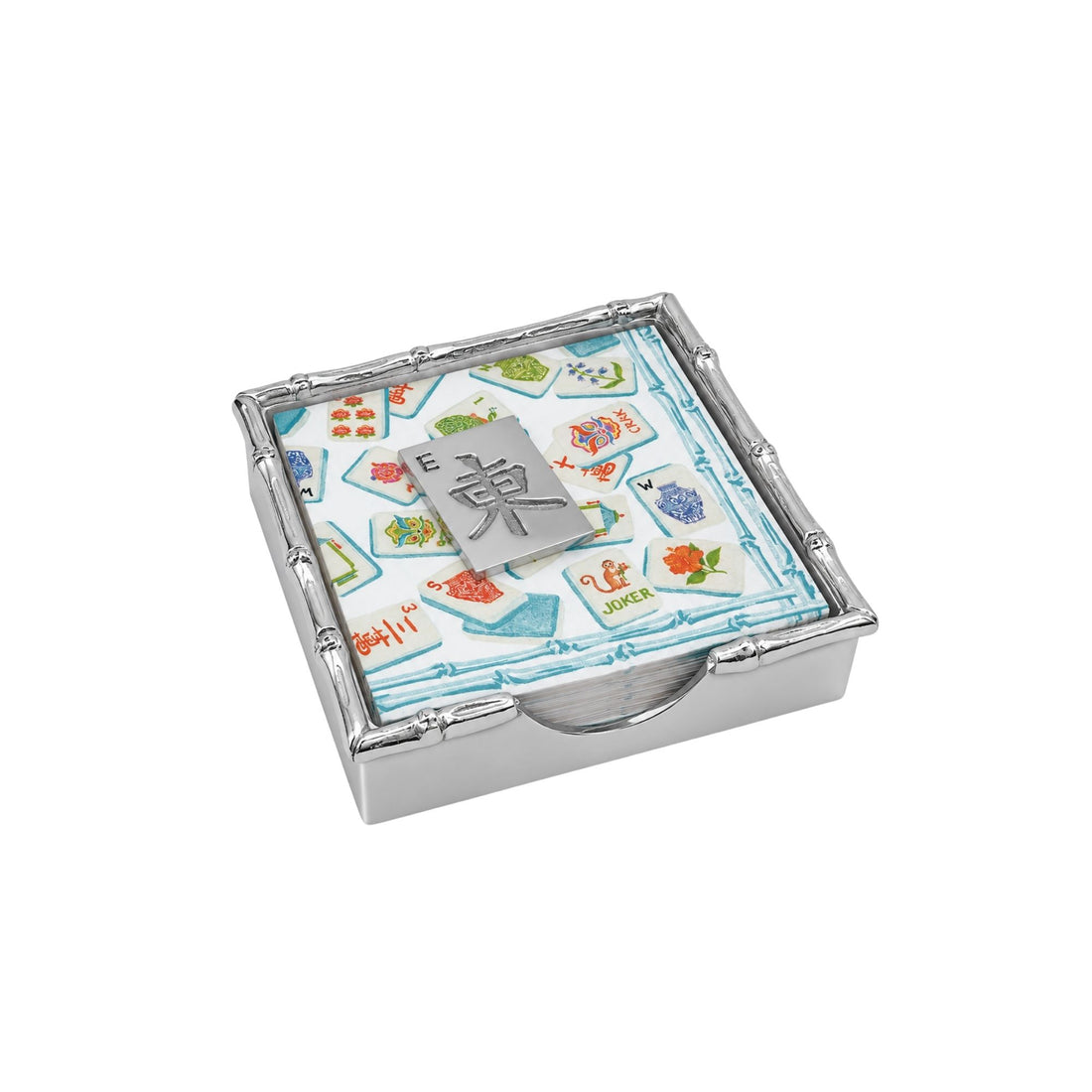 Mahjong Tile Bamboo Napkin Box Set