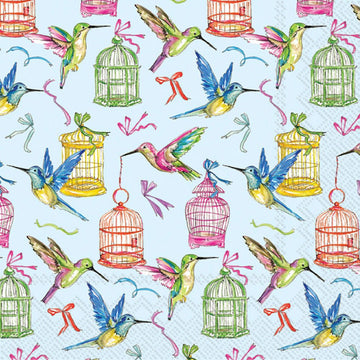 Birds and Cages Cocktail Napkin By Boston International- | Mariposa