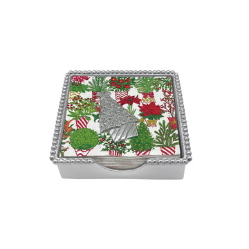 Topiary Christmas Tree Beaded Napkin Box Set