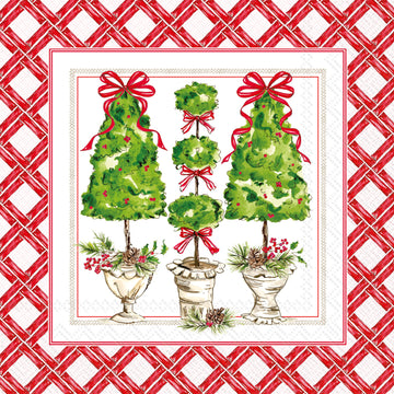 Holly Topiary Cocktail Napkin By Boston International