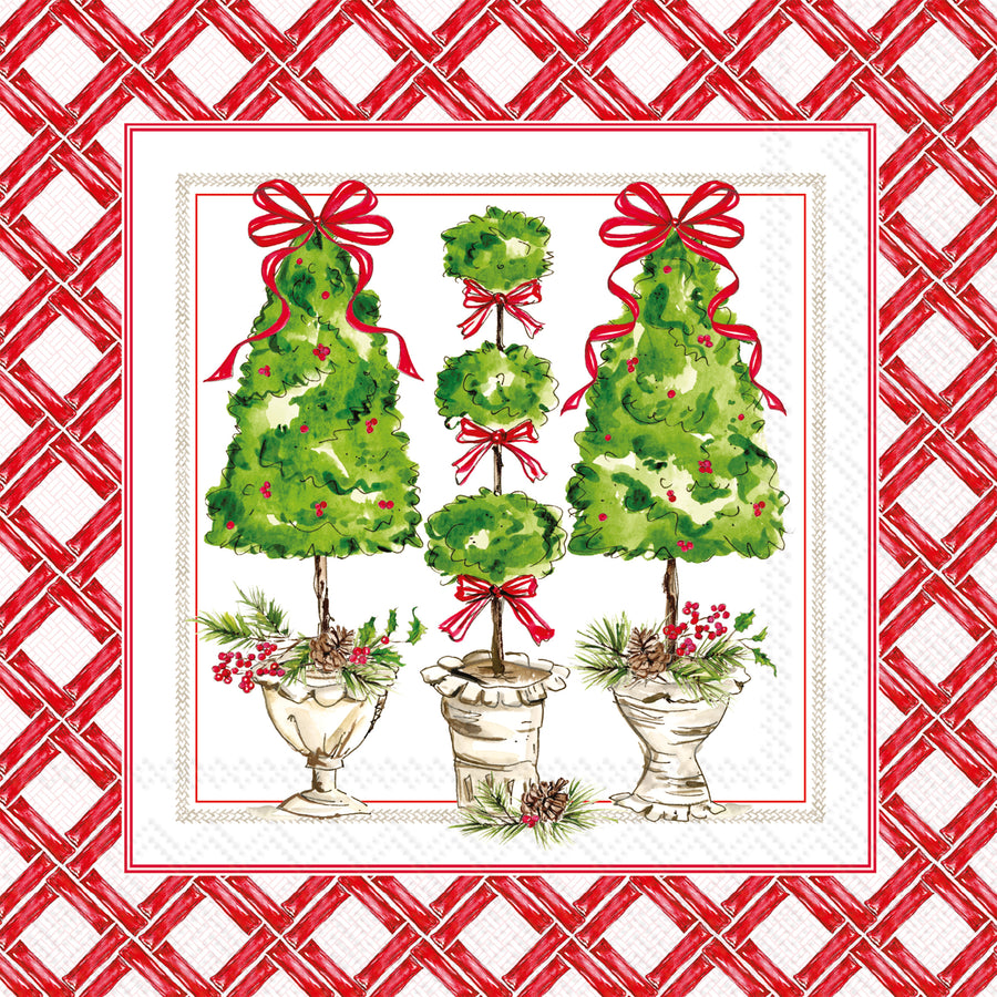 Holly Topiary Cocktail Napkin By Boston International