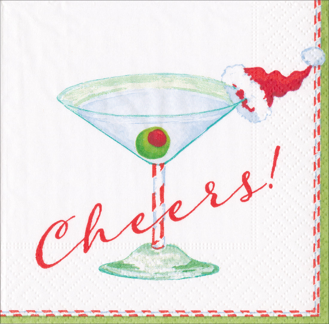 Christmas Cocktail Cheers! Cocktail Napkin by Caspari