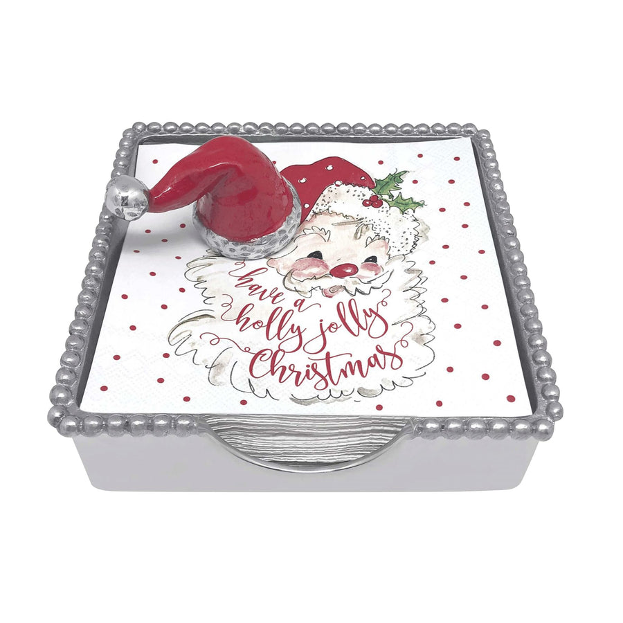 Red Santa Hat Beaded Napkin Box