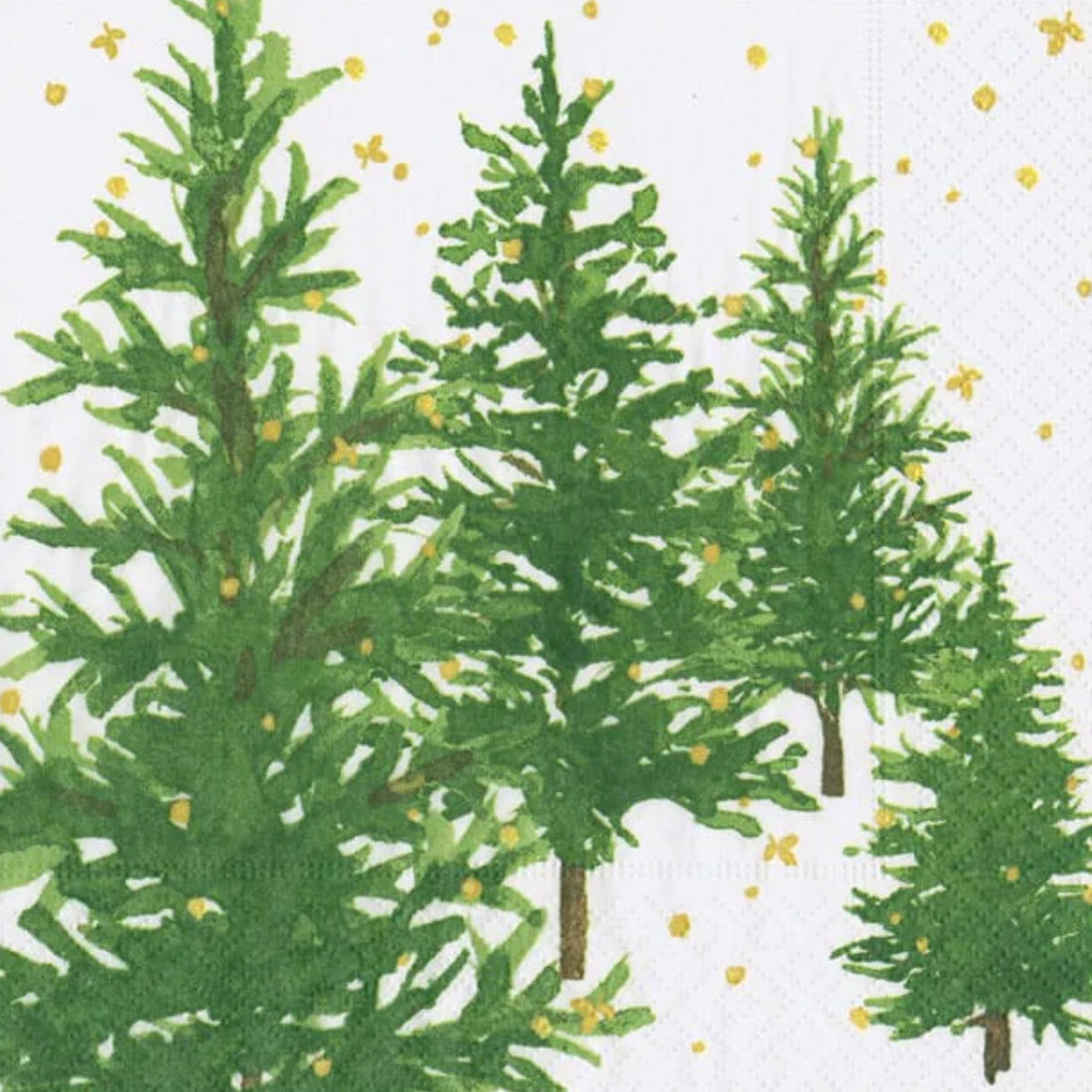 White Christmas Cocktail Napkin By Caspari