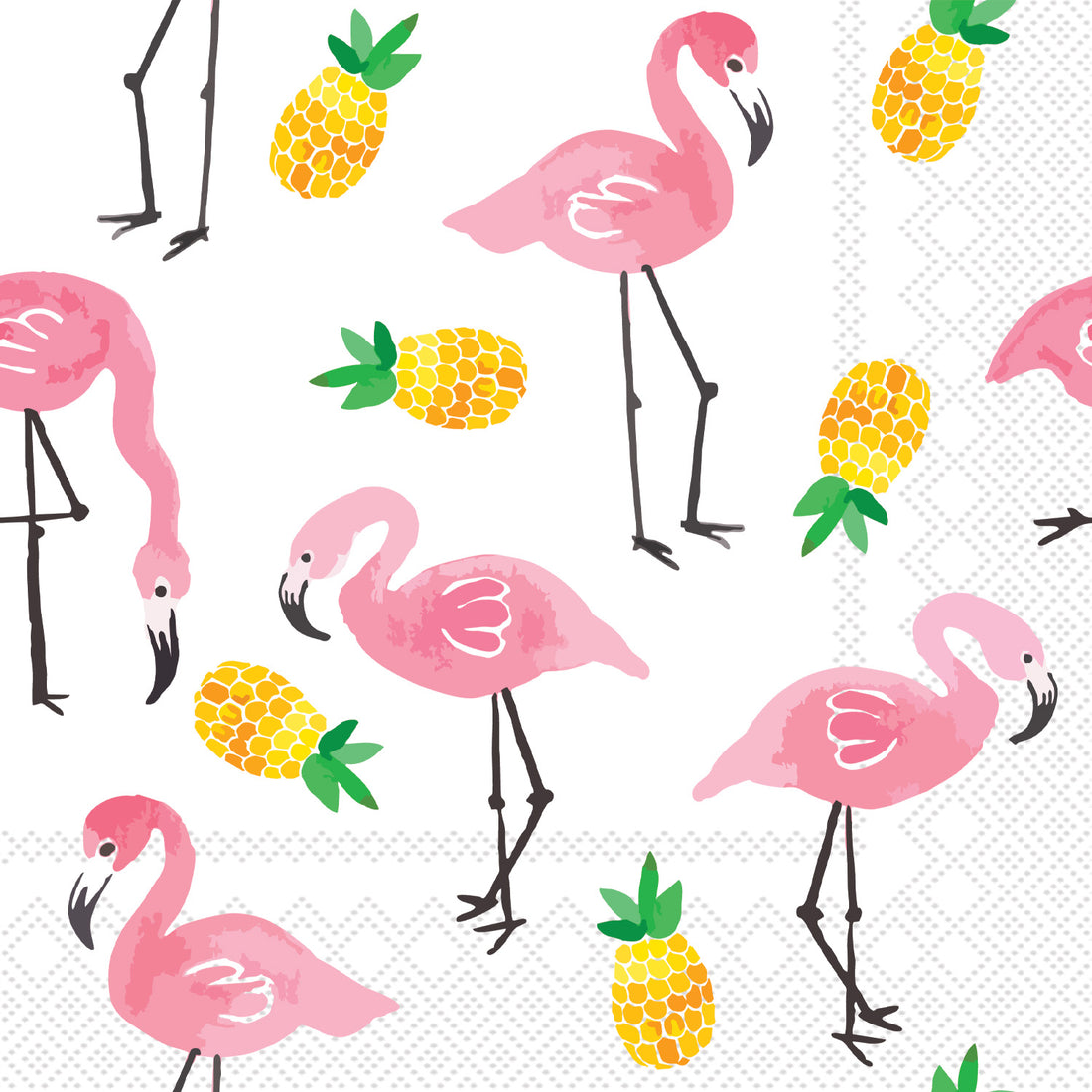 Flamingos and Pineapples Cocktail Napkin Exclusive Mariposa Only