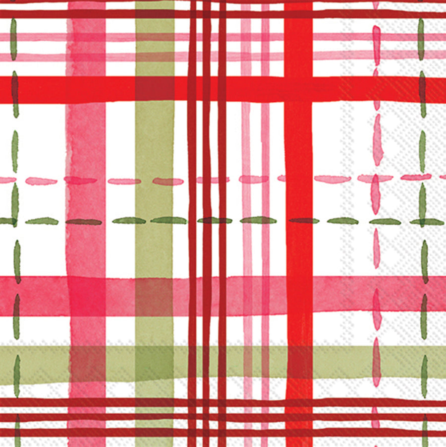 Merry Berry Plaid Cocktail Napkin by Boston International