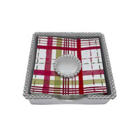 Round Pearl Plaid (1906)  Beaded Napkin Box Set