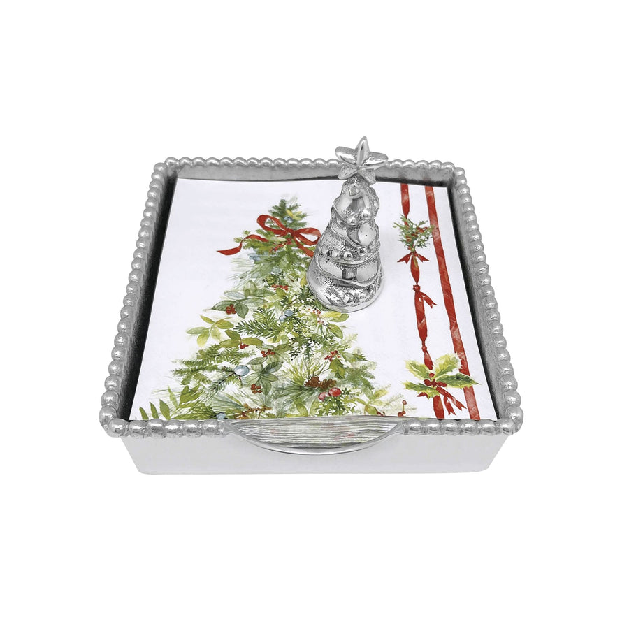 Coffret de serviettes en perles d'arbre de Noël