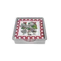 Christmas Topiary Bow Beaded Napkin Box Set