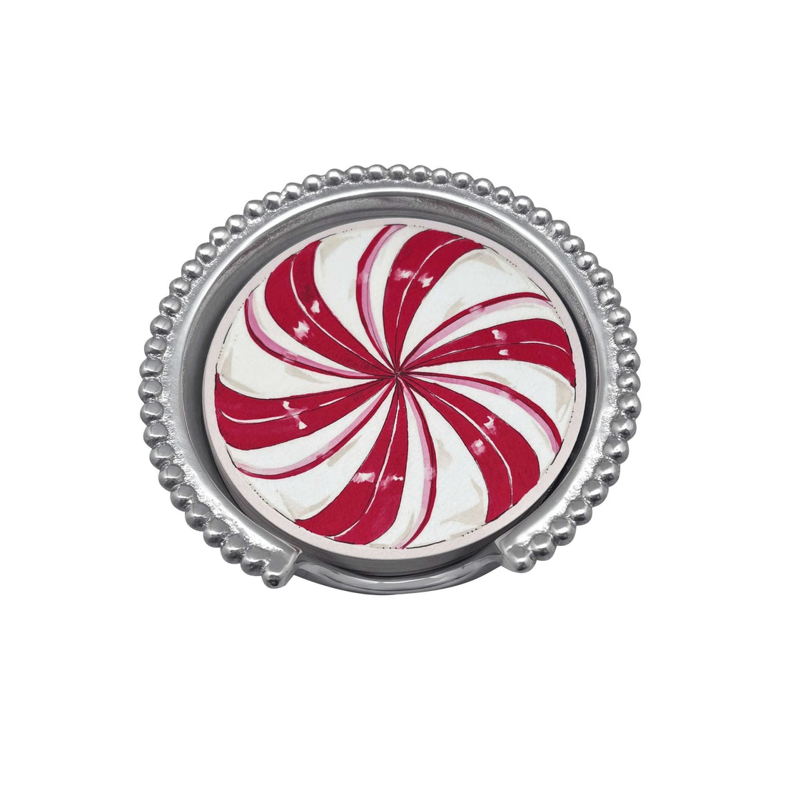 Peppermint Candy Beaded Coaster Set