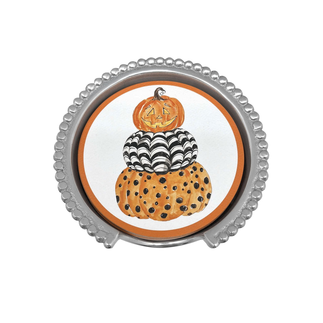 Pumpkins Beaded Coaster Set