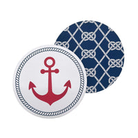 Red Anchor and Nautical Knots Signature Coaster Set