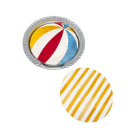 Beach Ball and Stripes Beaded Coaster Set