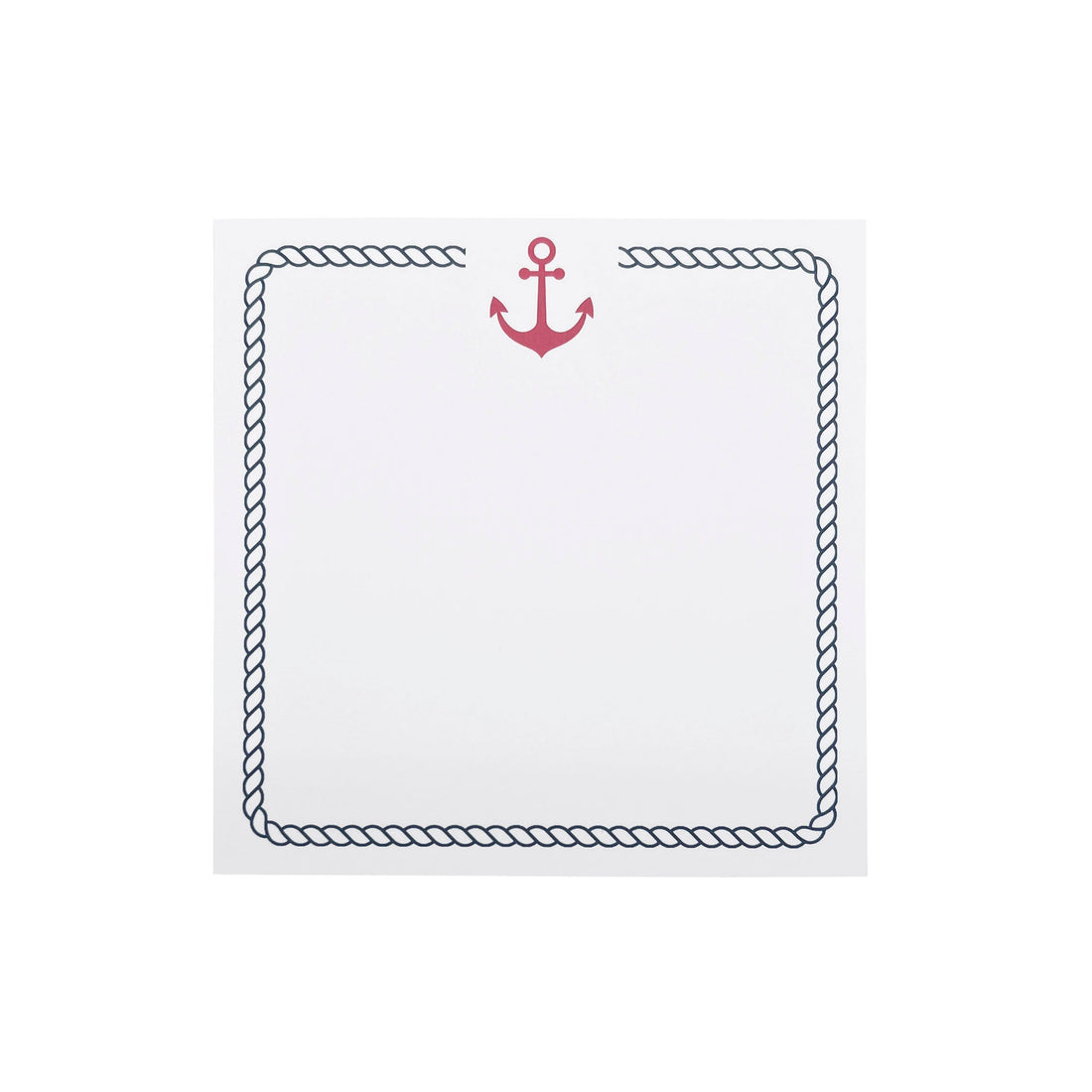 Red Anchor and Nautical Rope Note Pad Refill, 75 Count