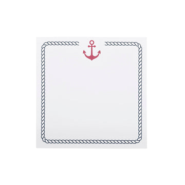 Red Anchor and Nautical Rope Note Pad Refill, 75 Count