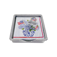 Flags and Hydrangeas Tote Beaded Napkin Box Set