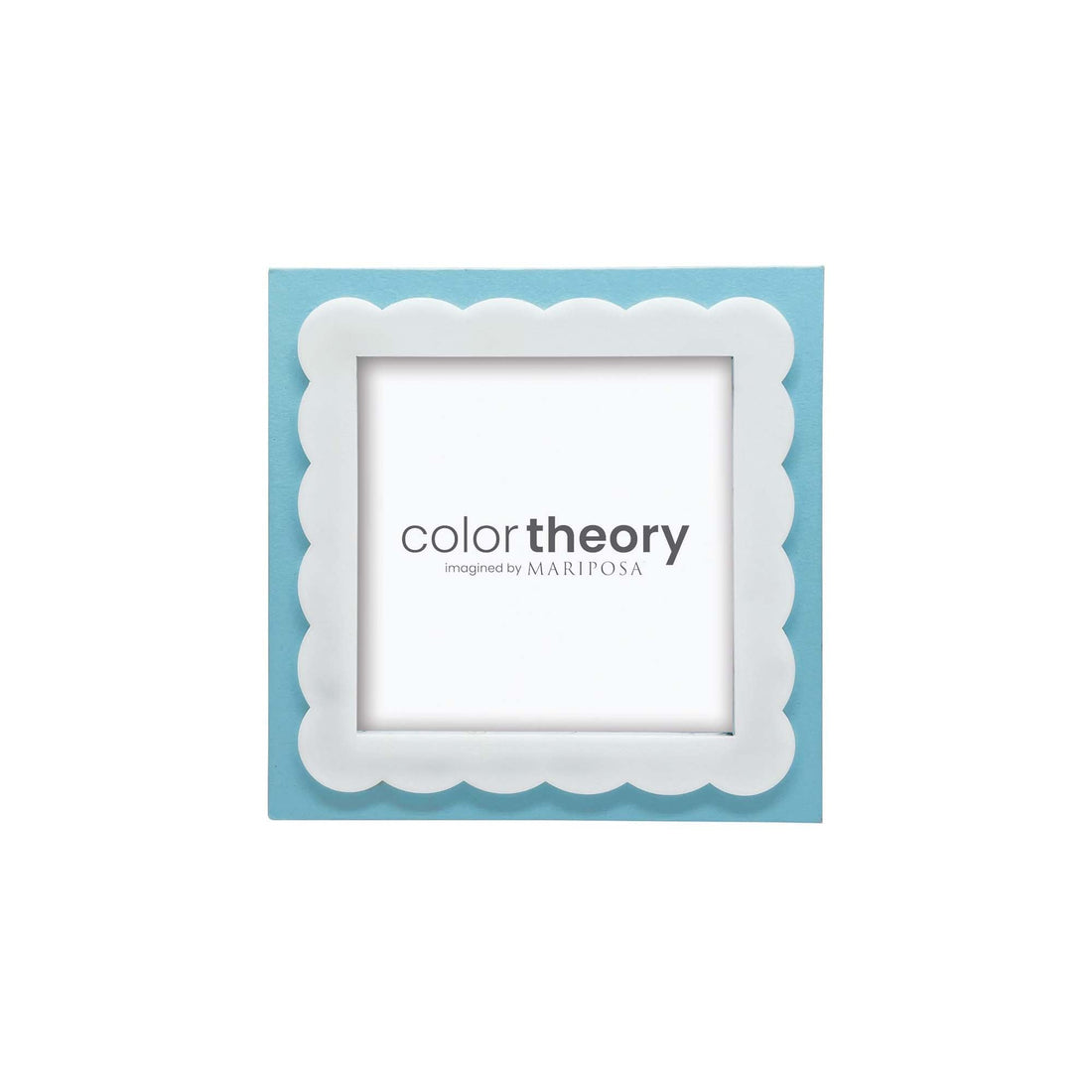 Sky Blue with White Scalloped Acrylic Border 4x4 Frame