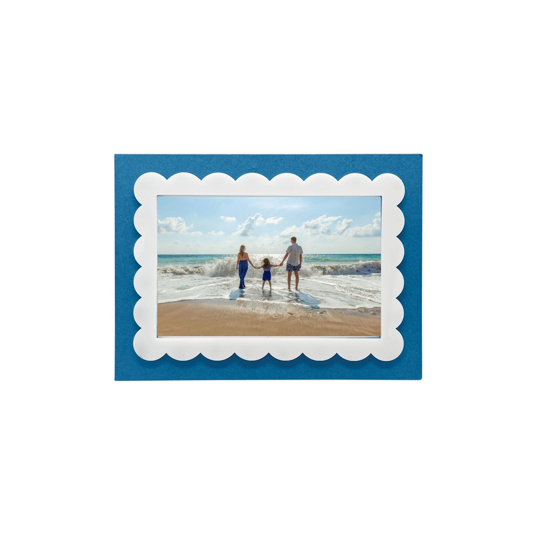Denim Blue Scallop 4x6 Frame