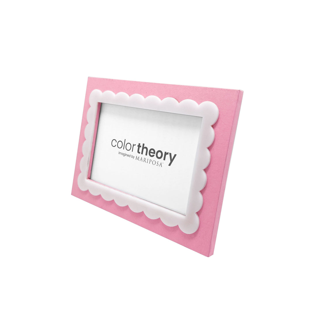 Pink with White Scalloped Acrylic Border 4x6 Frame