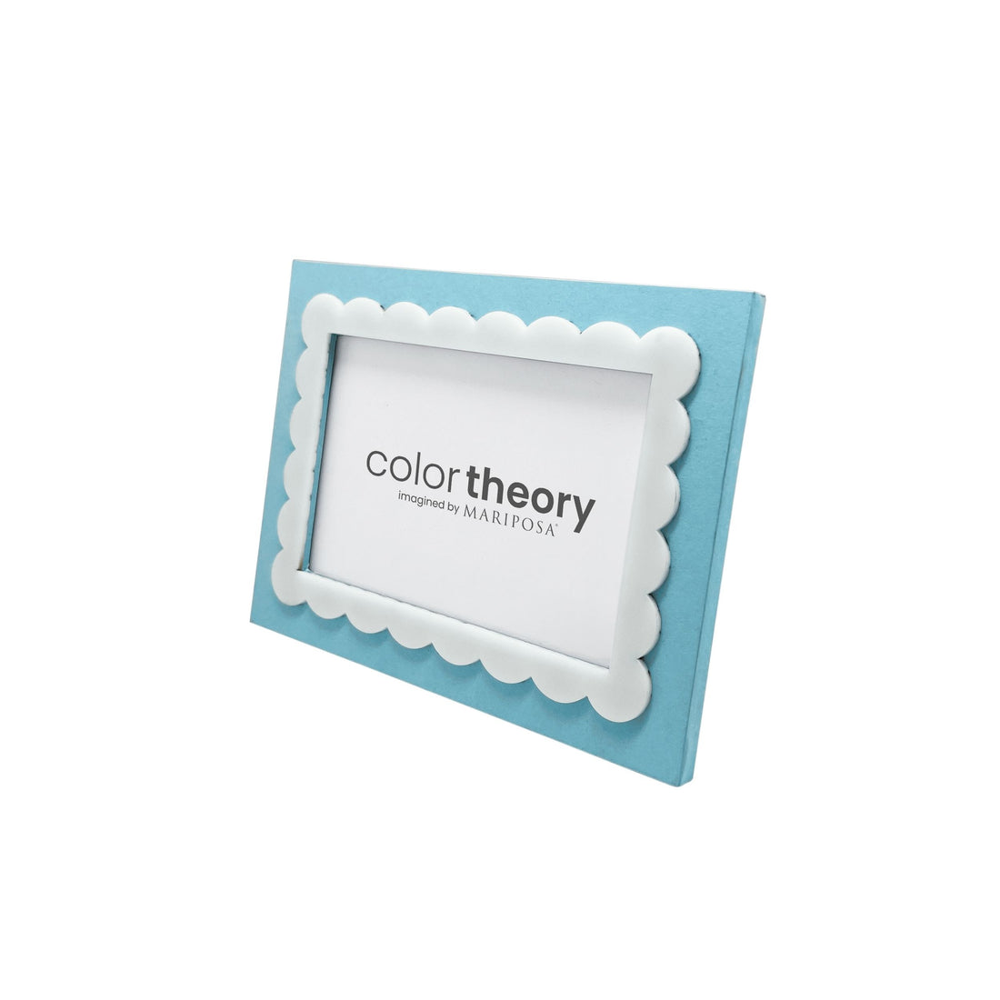 Sky Blue with White Scalloped Acrylic Border 4x6 Frame