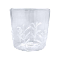 Applique White Branches Double Old-Fashioned Glass Set of 4