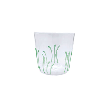 Applique Green Seagrass Double Old-Fashioned Glass Set of 4