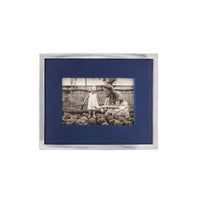 Blue Leather with Metal Border 4x6 Frame