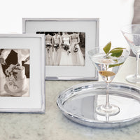 White Leather with Metal Border 4x6 Frame