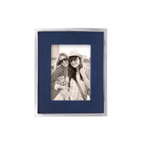 Blue Leather with Metal Border 5x7 Frame
