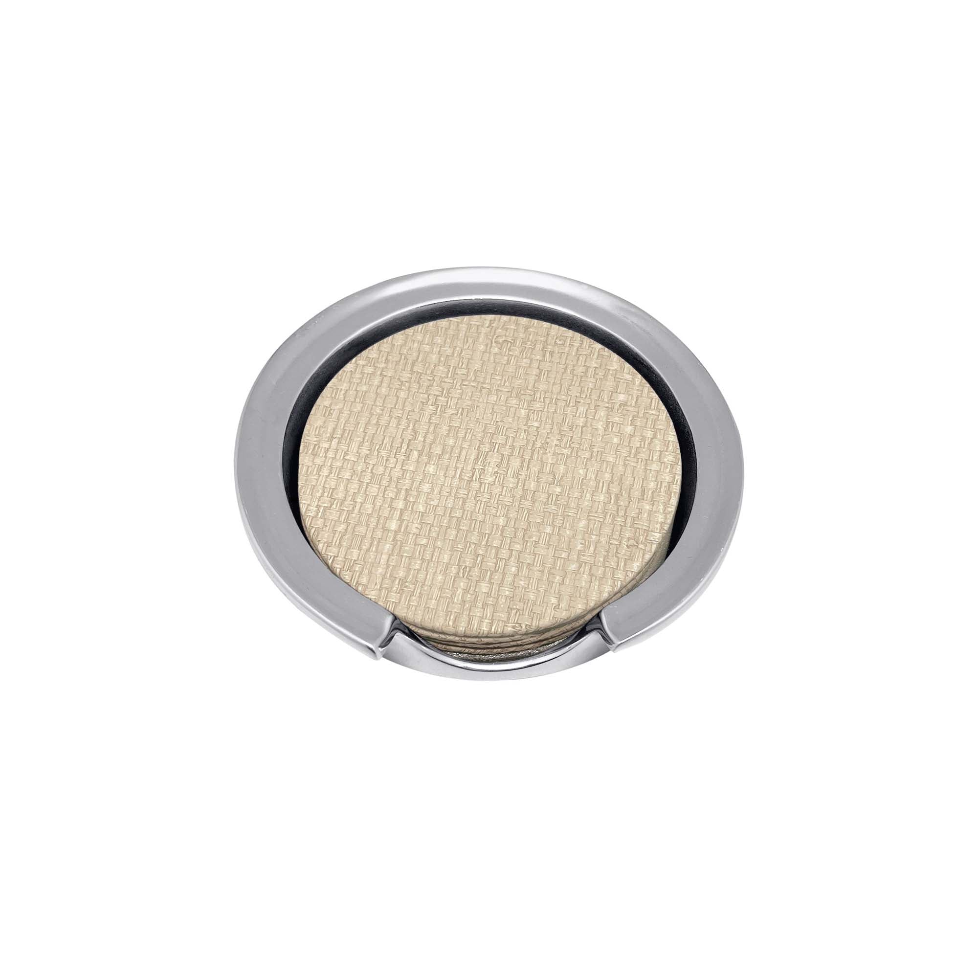 Coconut Grove Faux Grasscloth Signature Coaster Set