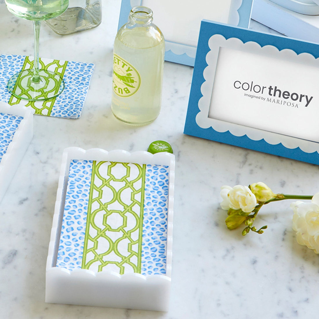 Knots And Spots White Scalloped Guest Towel Box Set