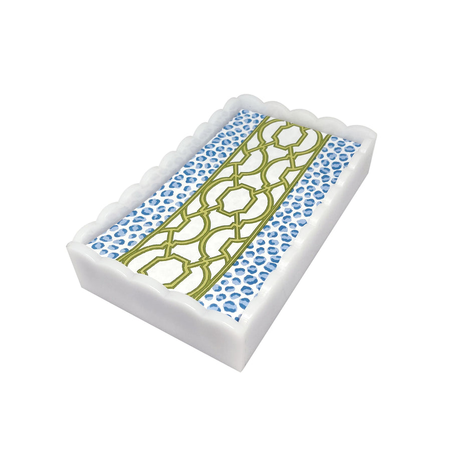 Knots And Spots White Scalloped Guest Towel Box Set