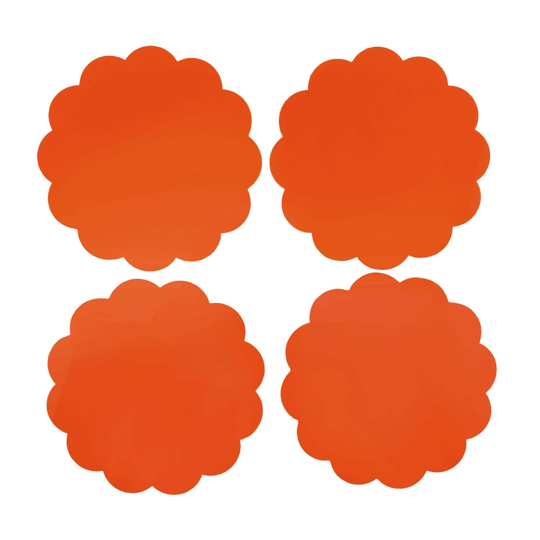 Orange Scallop Acrylic Coaster Set of 4 (3mm)
