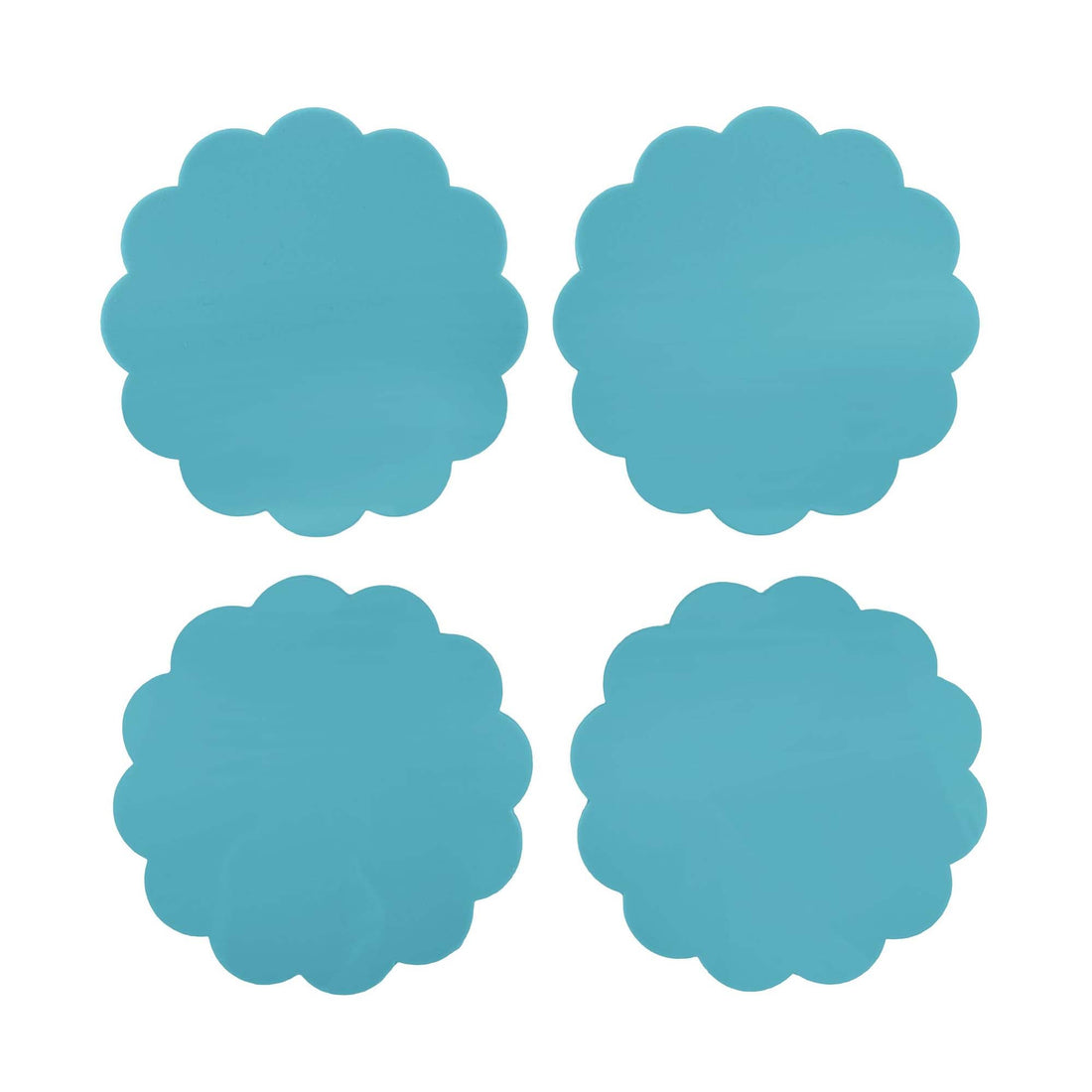 Teal Scallop Acrylic Coaster Set of 4 (3mm)