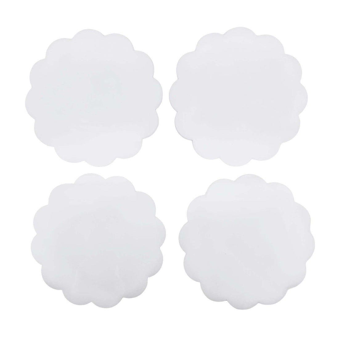 White Scallop Acrylic Coaster Set of 4 (3mm)