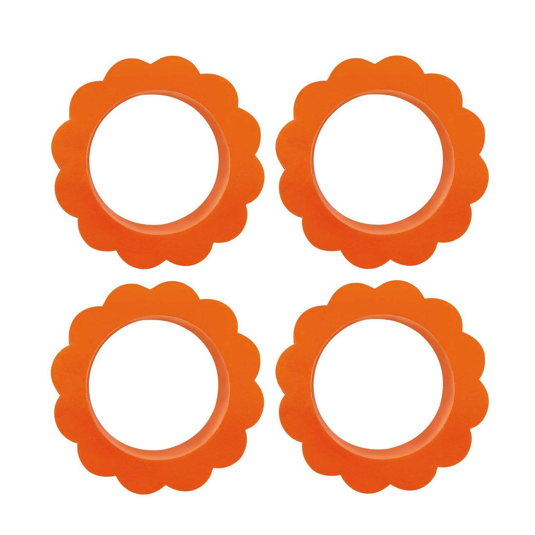 Orange Scallop Napkin Ring Set of 4