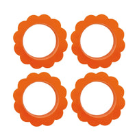Orange Scallop Napkin Ring Set of 4