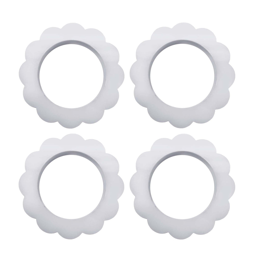 White Scallop Napkin Ring Set of 4