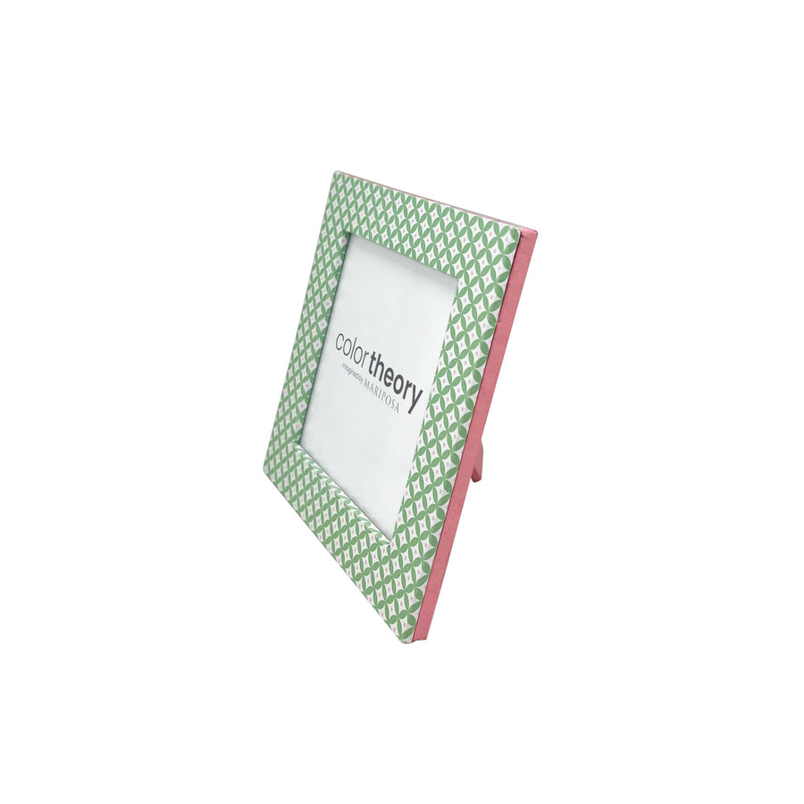 Double Sided Geometric Green and Rosa Pink 4x4 Frame