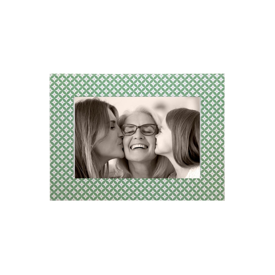 Double Sided Geometric Green and Rosa Pink 4x6 Frame
