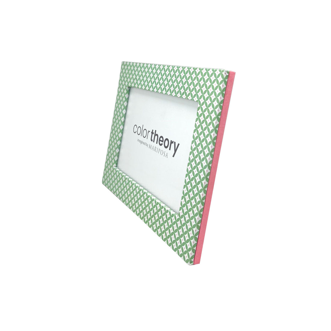 Double Sided Geometric Green and Rosa Pink 4x6 Frame