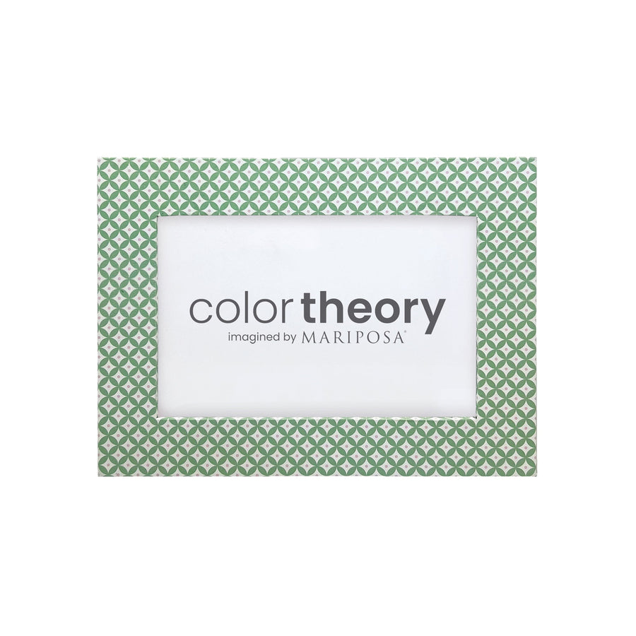 Double Sided Geometric Green and Rosa Pink 4x6 Frame