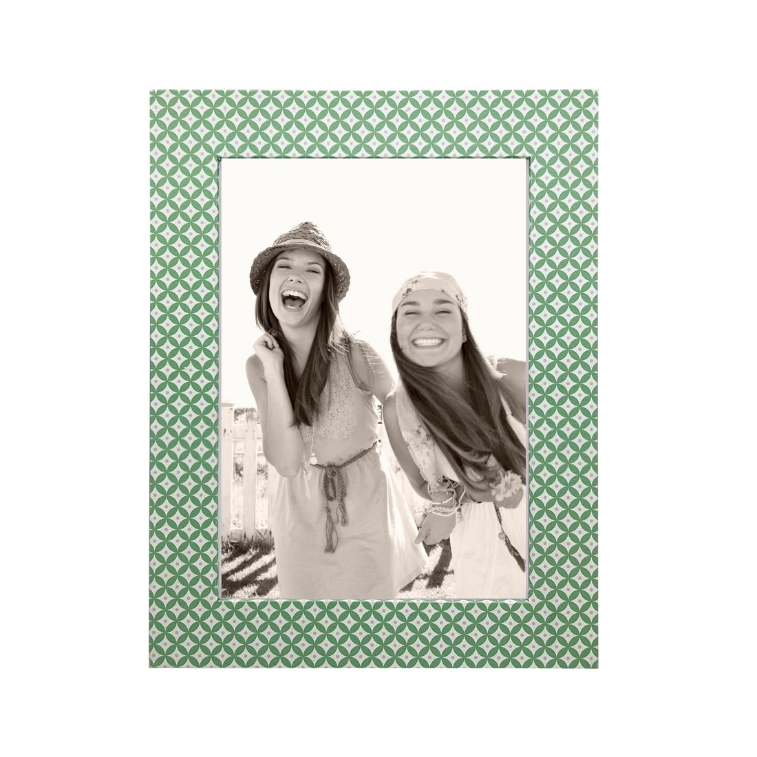 Double Sided Geometric Green and Rosa Pink  5x7 Frame