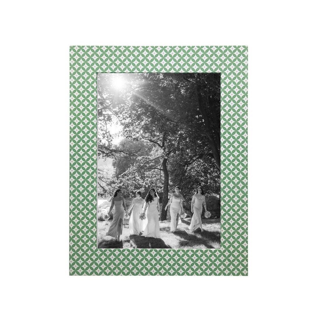 Double Sided Geometric Green and Rosa Pink  5x7 Frame