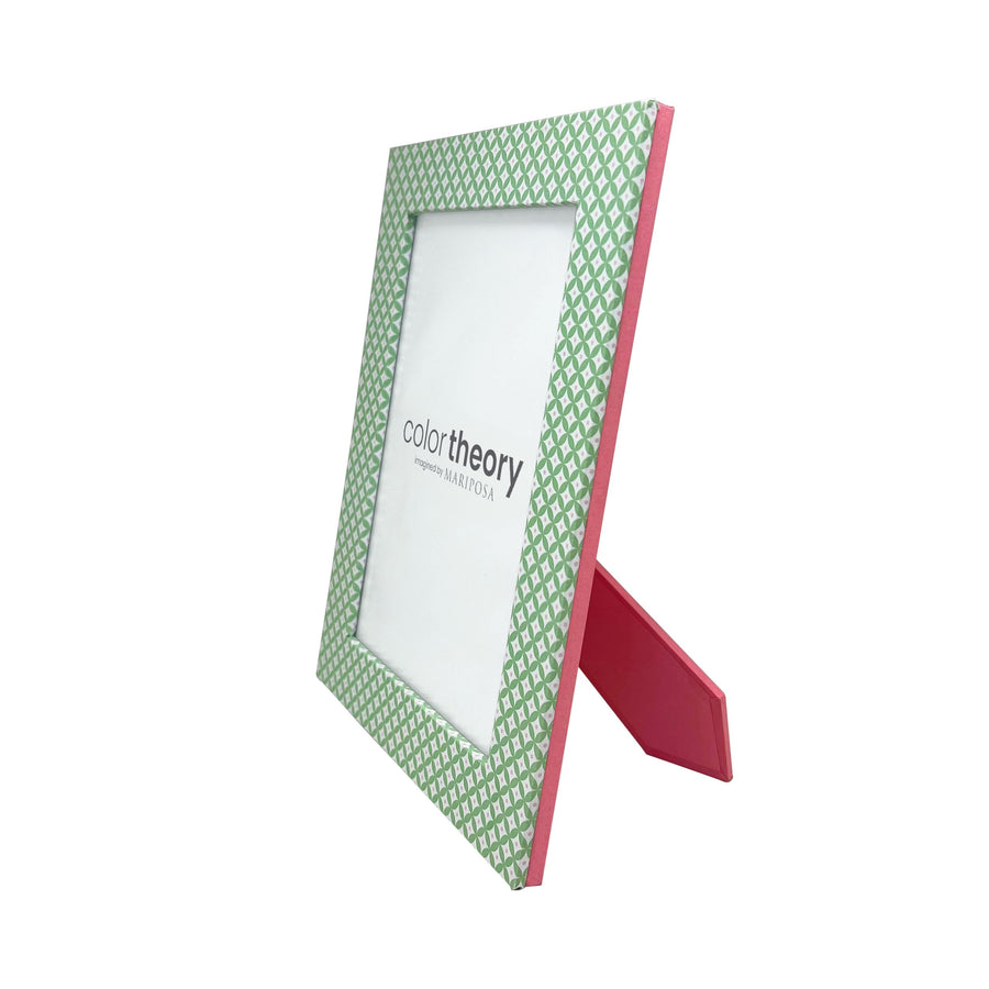 Double Sided Geometric Green and Rosa Pink  5x7 Frame