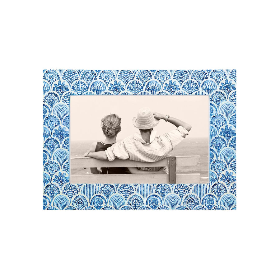 Double Sided Moroccan Tile Work and Periwinkle 4x6 Frame