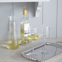 Fine Line Lot de 4 verres à vin transparents avec bord blanc